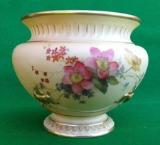 3.75" ROYAL WORCESTER FLORAL VASE - DATED 1897 - A/F