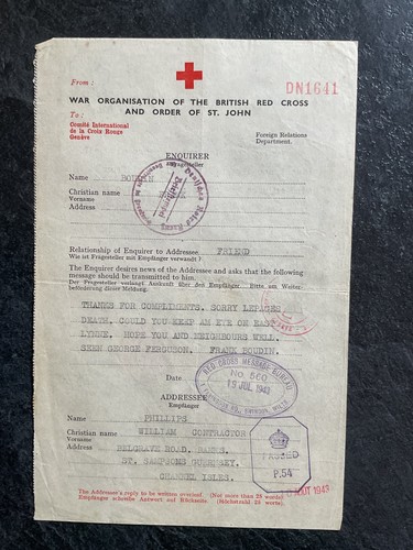 Ww2 red cross message jul - ww2,