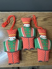 Set of 3 6.5" Vintage Fabric