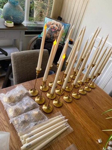 Brass candlestick holders job - brass,