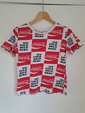 Genuine Vintage Coca-cola Top Cropped T-Shirt Logo Size S 8/10 Rare Retro