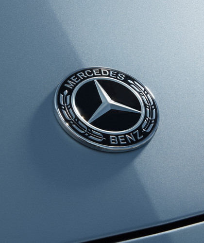 Black front hood - front, emblem