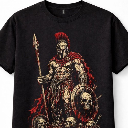 Spartan warrior skull spear - warrior,