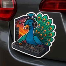 Peacock sticker festival - peacock, dj