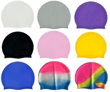 Adult Swimming Pool Cap Silicone Swim Hat One Size Fits Most Waterproof Shower