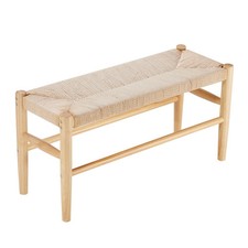 Wooden Rattan Bench Entrywway