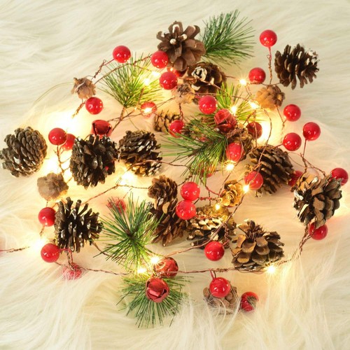 Christmas garland with lights - garland,