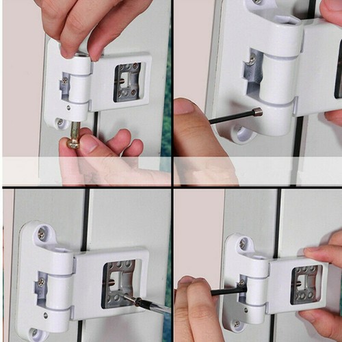Door hinge white - white, w/screw