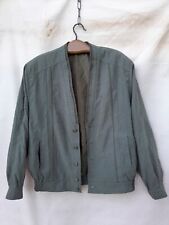 Vintage Jacket Mens Large Green V Neck 80s Made in Spain Oversized EU52