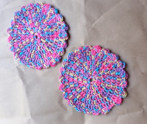 Handmade crochet coasters - handmade,
