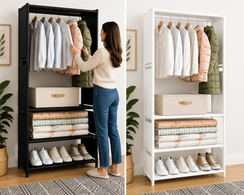 Black white clothes rail - &,