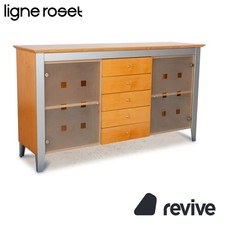 Wood Sideboard Brown Silver