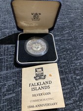 1983 Falkland Islands Sterling Silver 50p Proof Coin 150th Anniversary