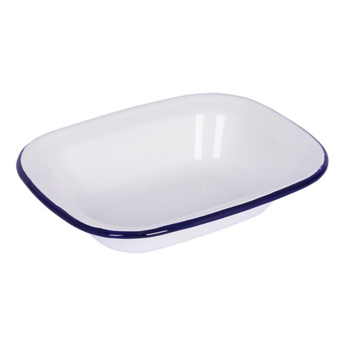White enamel pie dish 22 - white,