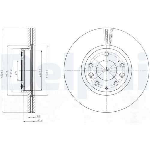 Brake disc delphi bg4255c - disc,