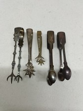 Silver Plated Sugar Tongs 5pcs Vintage 3 claws Cutlery Assorted Lot 1 dixon
