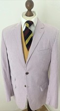 Gurteen Mens Striped Seersucker Style Blazer Jacket Summer Regatta Races 42L
