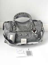 Balenciaga Light Grey Giant City Work Bag with Strap, Mirror, Dustbag, Tag