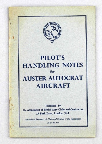 Pilots handling notes for - handling, the