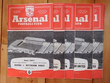 Arsenal Home Programmes 1958/59  Select from the drop down menu