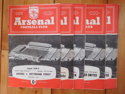 Arsenal home away programmes - arsenal,
