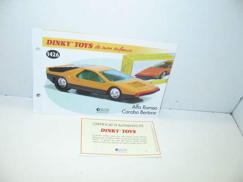 Sheet certif dinky toys - dinky,