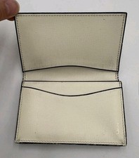 VALEXTRA MINI WALLET CARD HOLDER MINI PURSE WOMEN IVORY CREAM LEATHER MADE ITALY