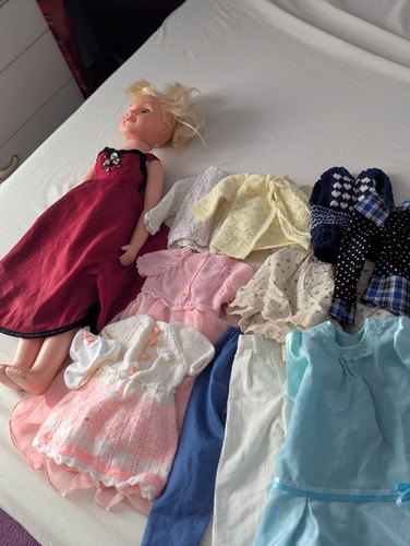 Doll with clothes bundle - doll,