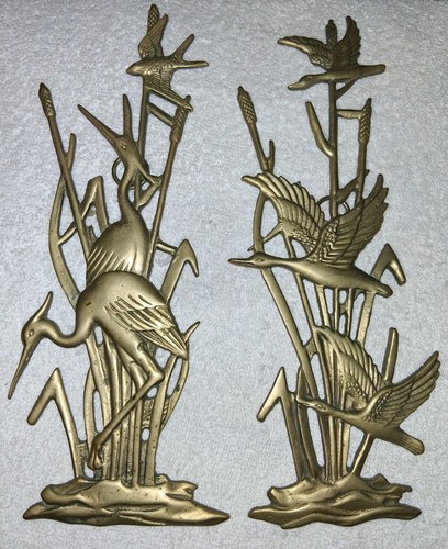 Vintage brass heron - vintage, geese