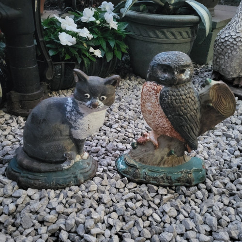 Antique cast iron cat - iron,