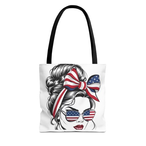 Patriotic bandana girl - bandana, tote