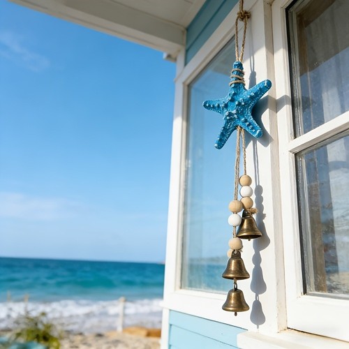 Resin beach decor metal bells - resin,