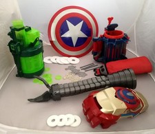 Bundle 5 Marvel Toys Gauntlet Shield Cannon Doc Ock Grabber  And Web Blaster