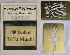 3 Brass Ballet Themed Stencils