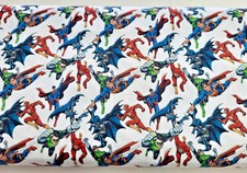100% Cotton Fabric - Characters - DC Superman Hero design - 150cm Wide Material