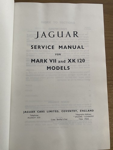 Jaguar service manual and - 7,