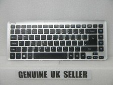 Genuine Acer Aspire V5-471 V5-471p Keyboard UK Led Backlit with Silver Frame (AP