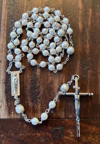 Vintage pearl look bead - look, mid