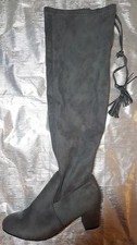 GREY BOOTS LENGTH OVER KNEE SIZE 7 (EU 40) NEW