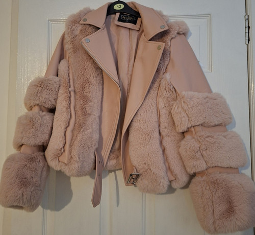 Pink faux fur short - faux,