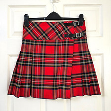 The Kilt Scottish Highland Kids Mini Tartan Kilt Size 11-12yrs Red Royal Stewart