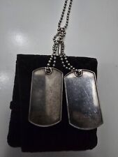 GENUINE GUCCI TWIN DOG TAGS & BOULE NECKLACE 925 STERLING SILVER UNISEX