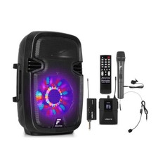 Portable PA Speaker System with Wireless Handheld & Headset Microphones FT8LED