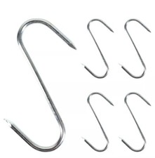 5 x POINTED STEEL S HOOKS