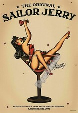 Sailor Jerry Tattoo Vintage Traditional Print Poster Wall Art Picture A4 +