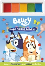 Bluey Finger Painting Book Doodle Activity Colouring Pad Includes Paints