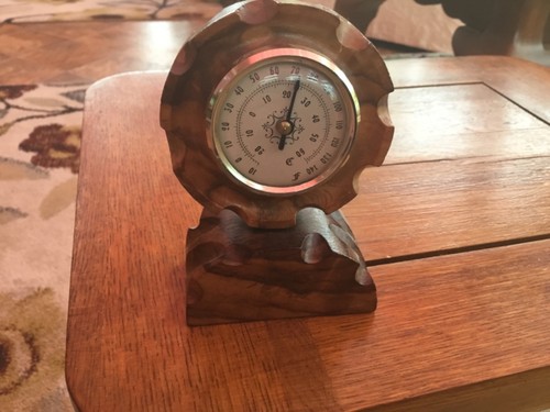 Small desktop thermometer wood - desktop,