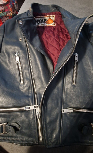 Vintage wolf leather biker - wolf,
