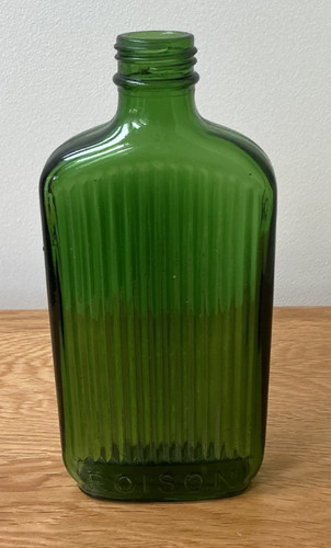 Vintage green glass bottle - vintage,