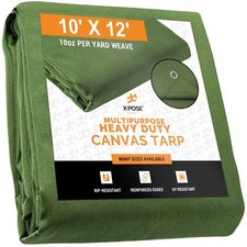 Canvas Tarp -10' x 12' Army
